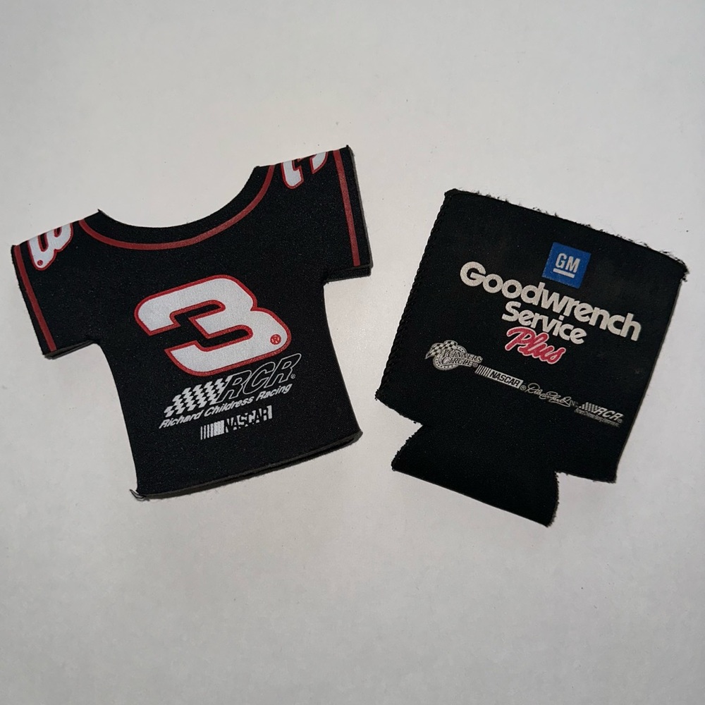 Dale Earnhardt coozies set 2 black beer huggers koozies   race racecar racing #3 - Picture 2 of 5